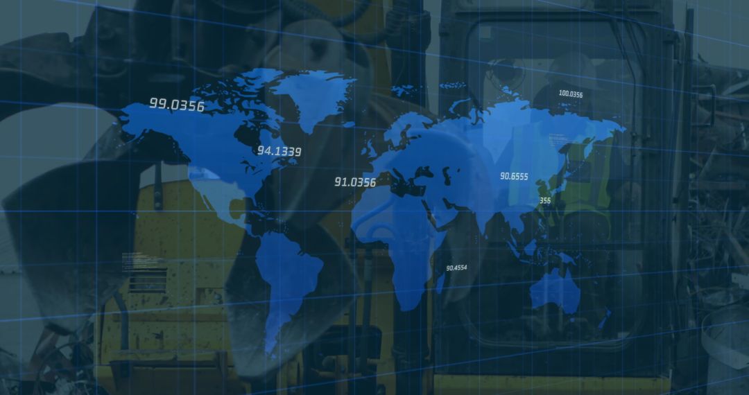 Global Economy Data and Recycling Concept Illustration