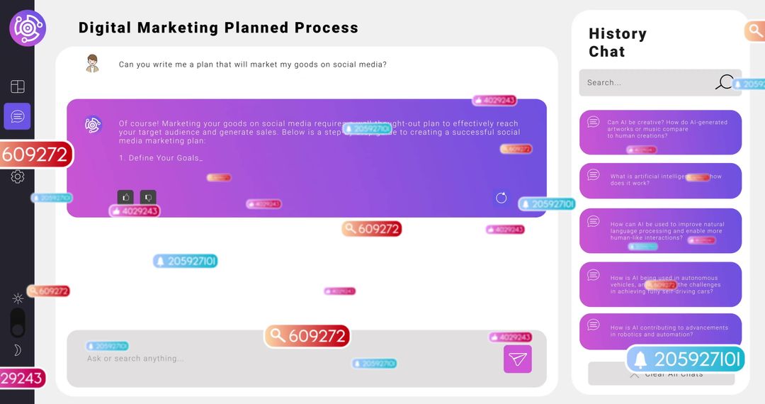 Interactive Digital Marketing Process and Data Processing Visualization
