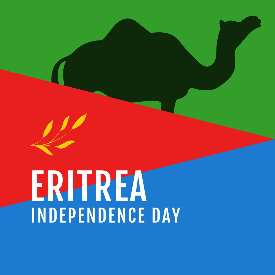 Eritrea Independence Day Celebration with Flag and Camel Silhouette - Download Free Stock Images Pikwizard.com