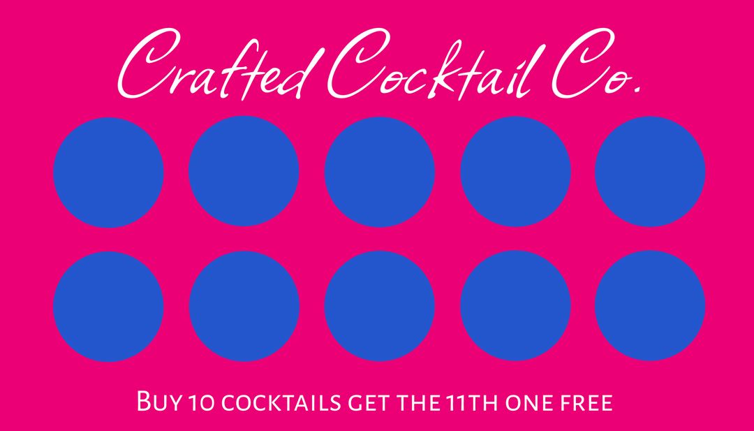 Crafted Cocktail Co. Loyalty Card With Bold Design - Download Free Stock Templates Pikwizard.com