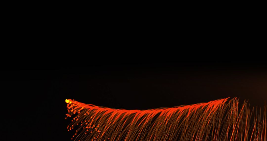Dynamic Orange Light Trails on Dark Background