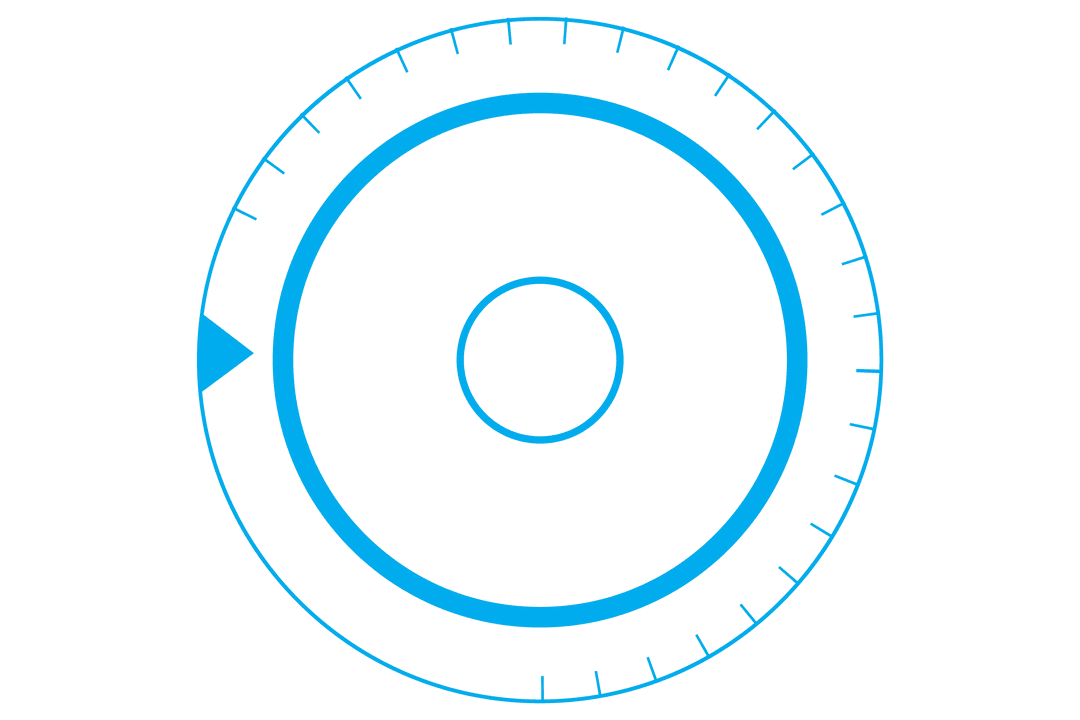 Digital Circles with Arrow on Transparent Background