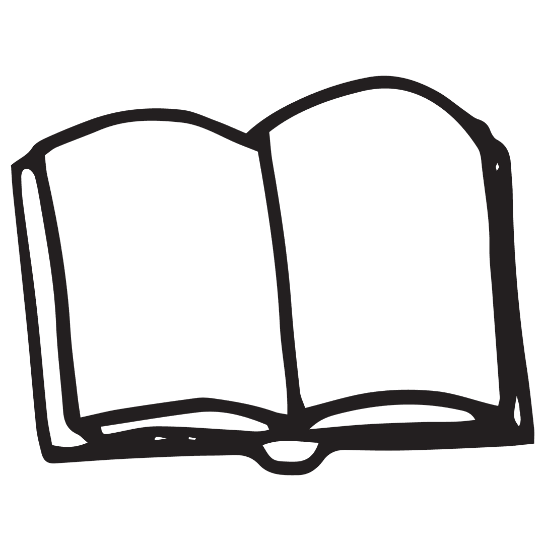 Transparent Open Book Drawing for Reading Education Concept