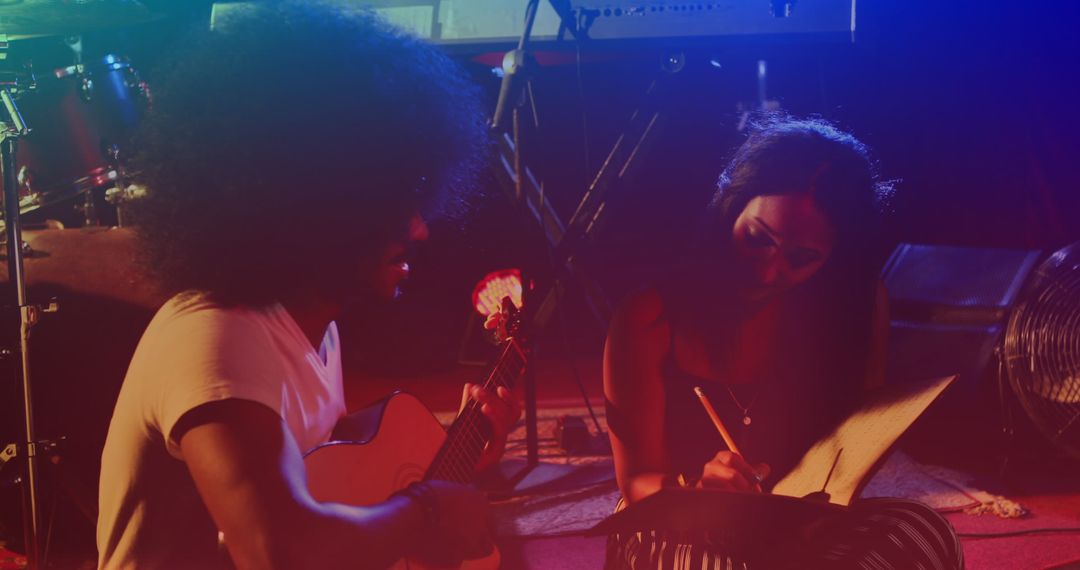 Creative Collaboration of Musicians with Vibrant Stage Lights