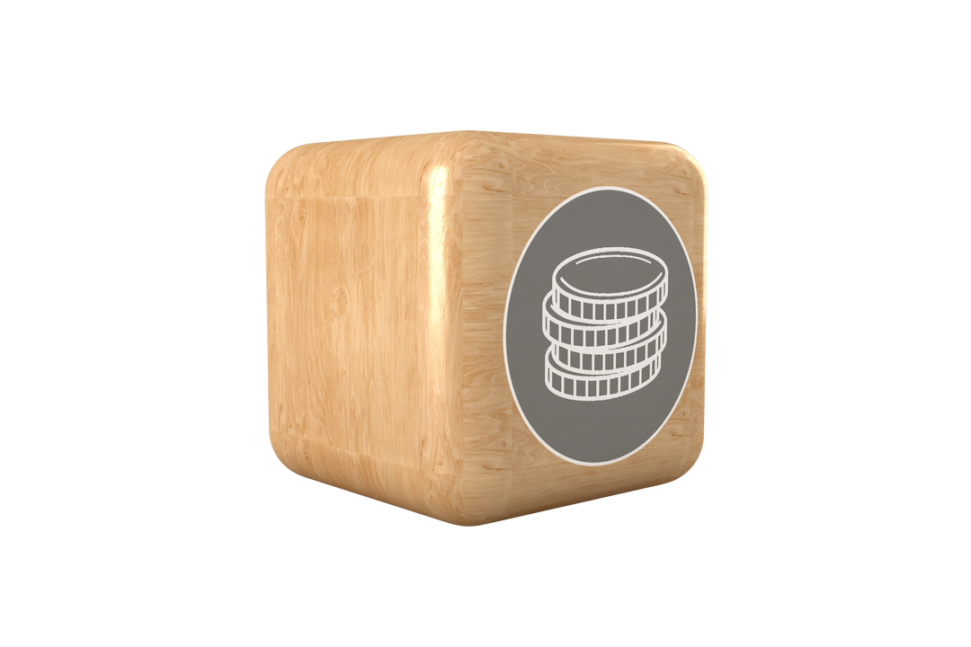 Transparent Wooden Cube with Coins Symbol for Financial Concepts - Download Free Stock Images Pikwizard.com