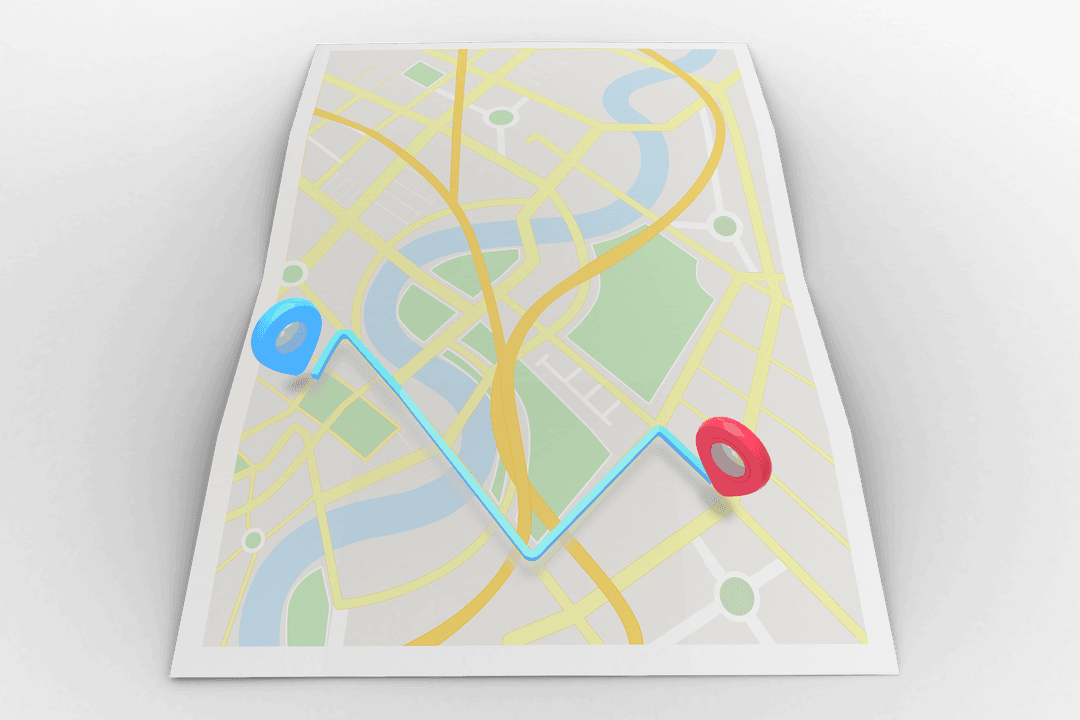 Digital Map Illustration with Transparent Background for Location Visualization