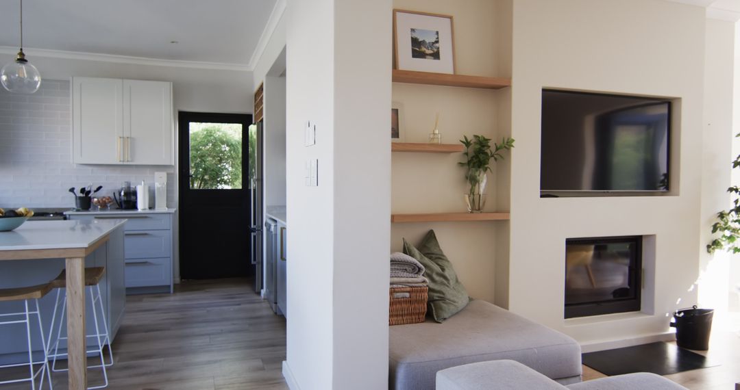 Modern Kitchen Living Room Open Space Minimalist Design