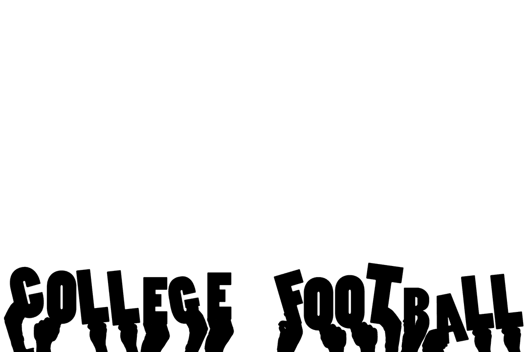 Hands Holding College Football Text on Transparent Background