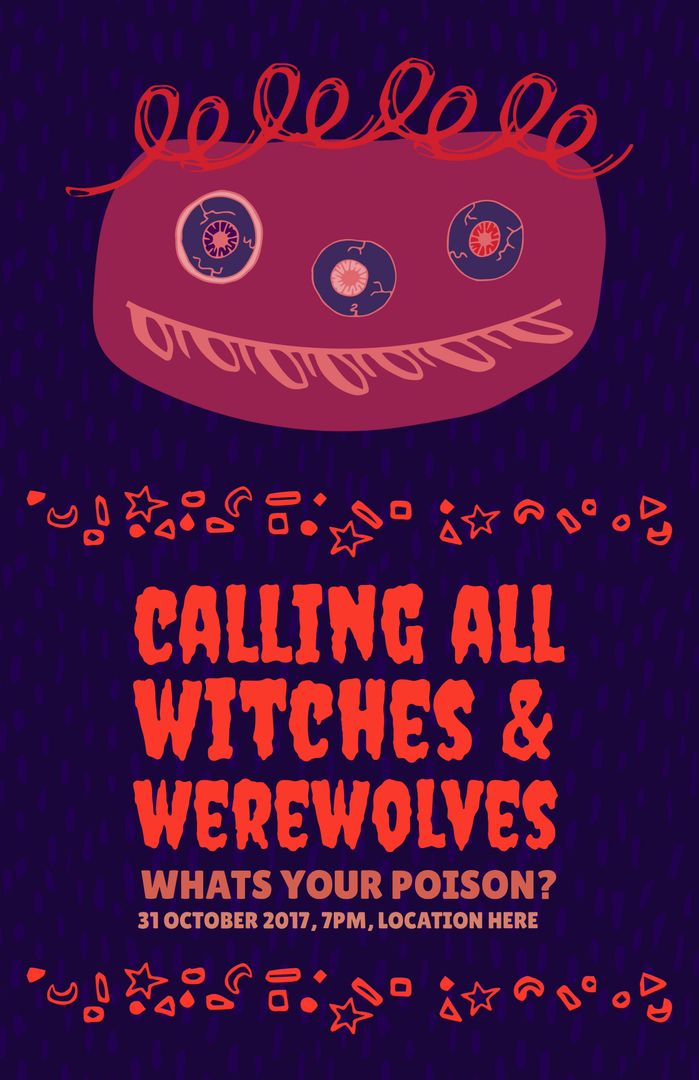 Halloween Call to Witches and Werewolves Invitation