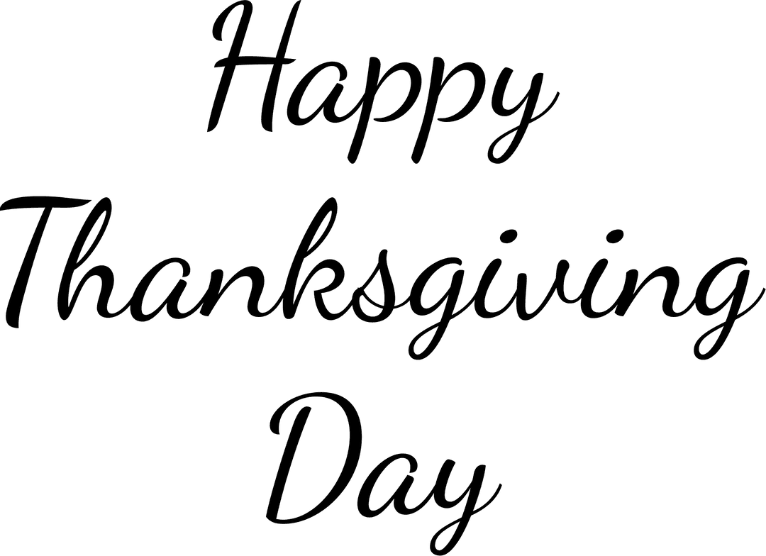 Transparent Happy Thanksgiving Day Text Design Vector