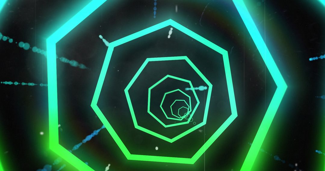 Glowing Geometric Tunnels with Digital Data Patterns