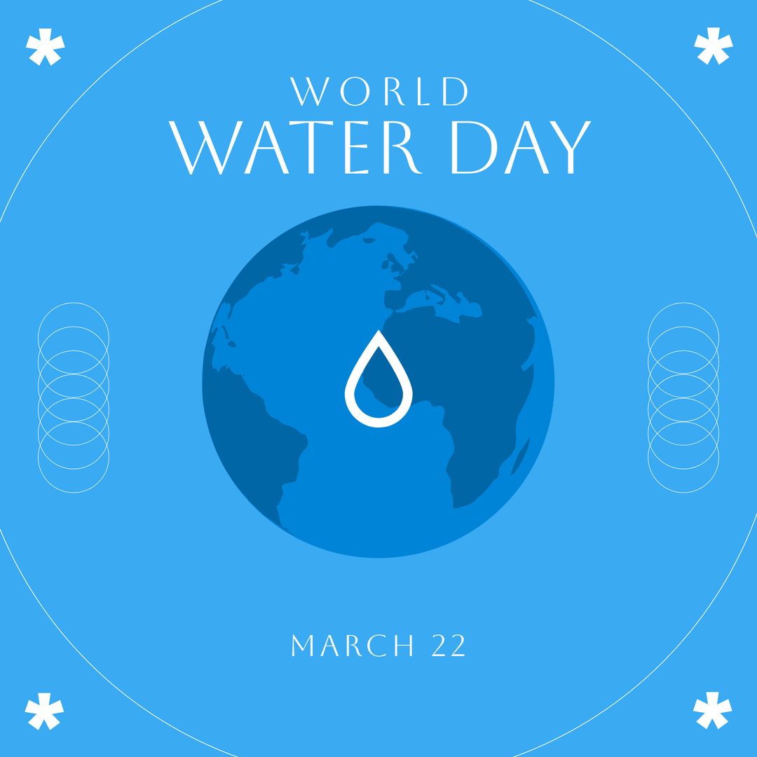 World Water Day Awareness Concept with Globe and Water Drop