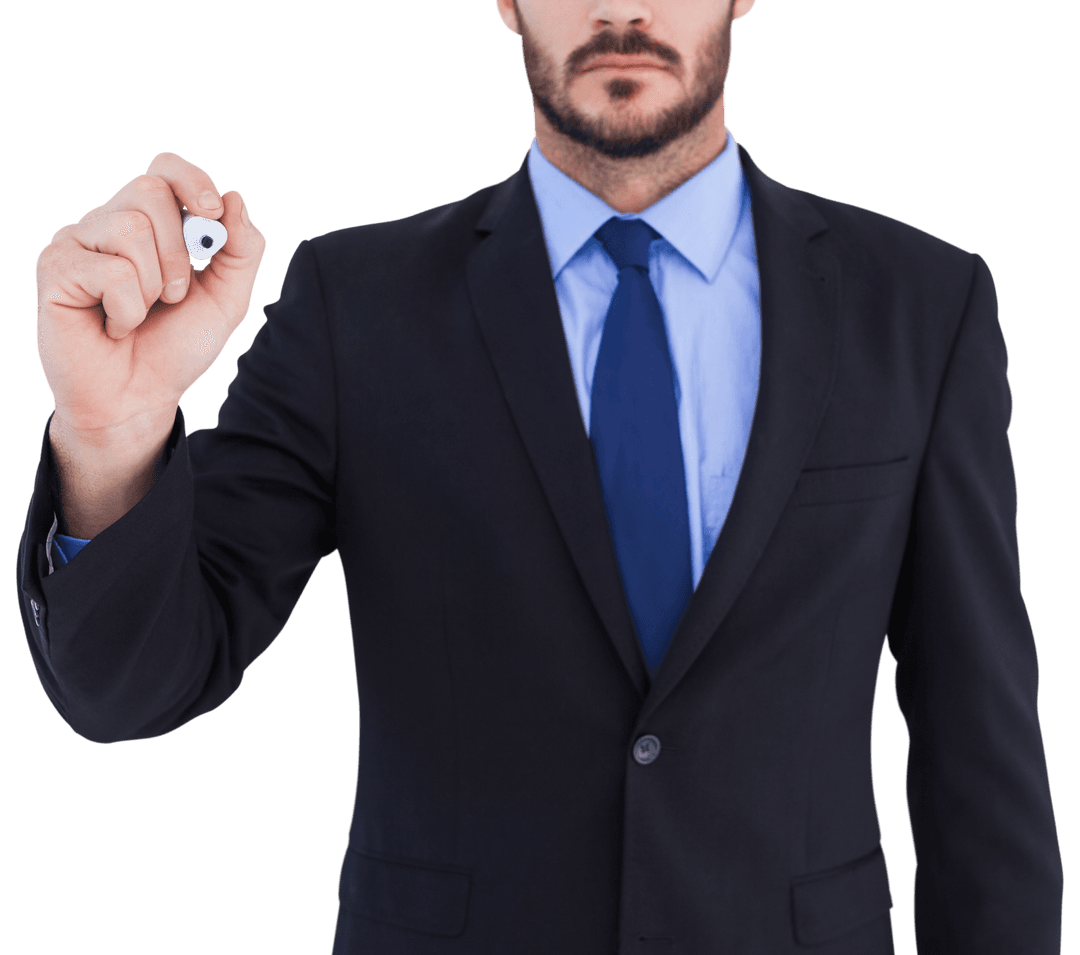 Transparent Businessman Writing Concept on Marker