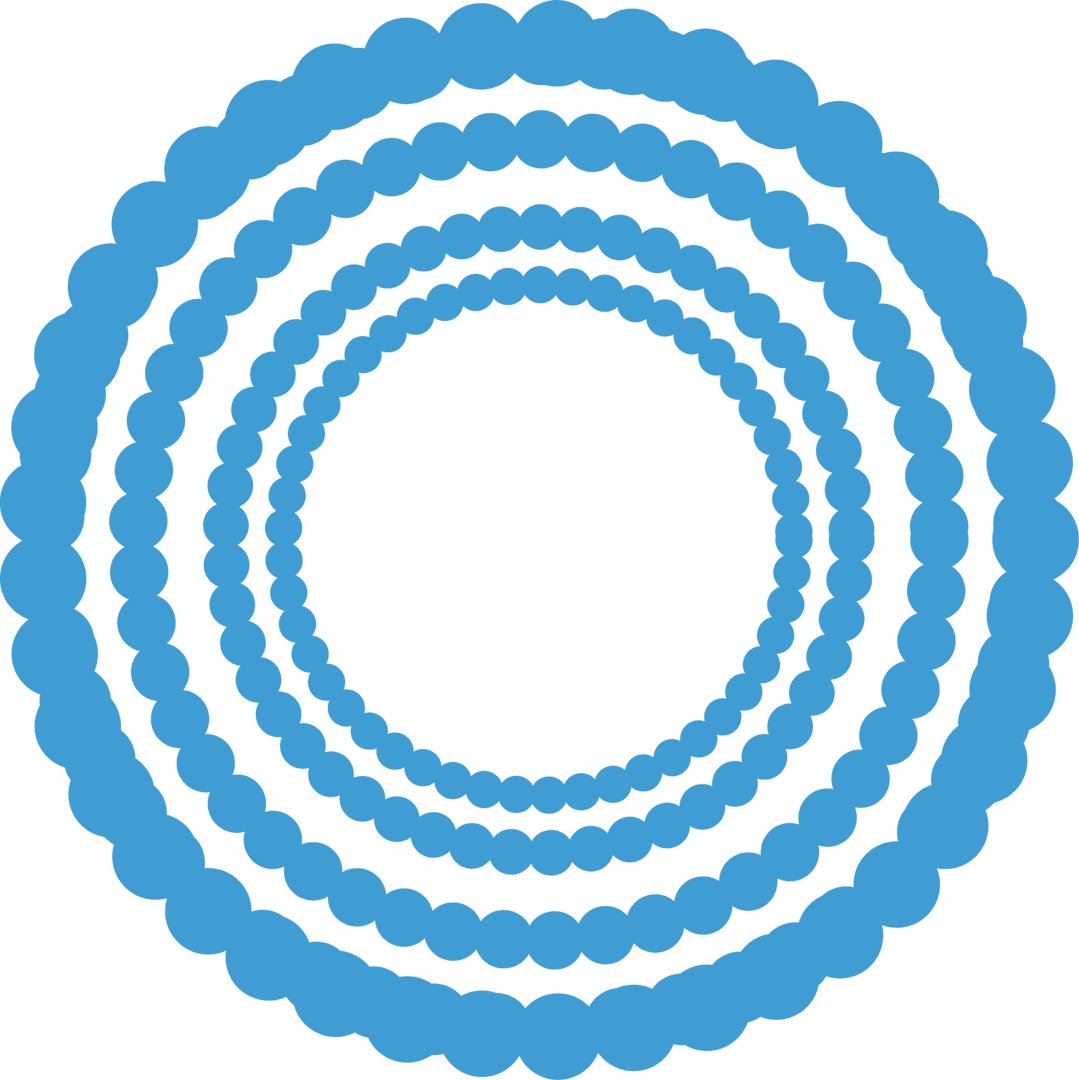 Blue Circles Border Illustration on Transparent Background