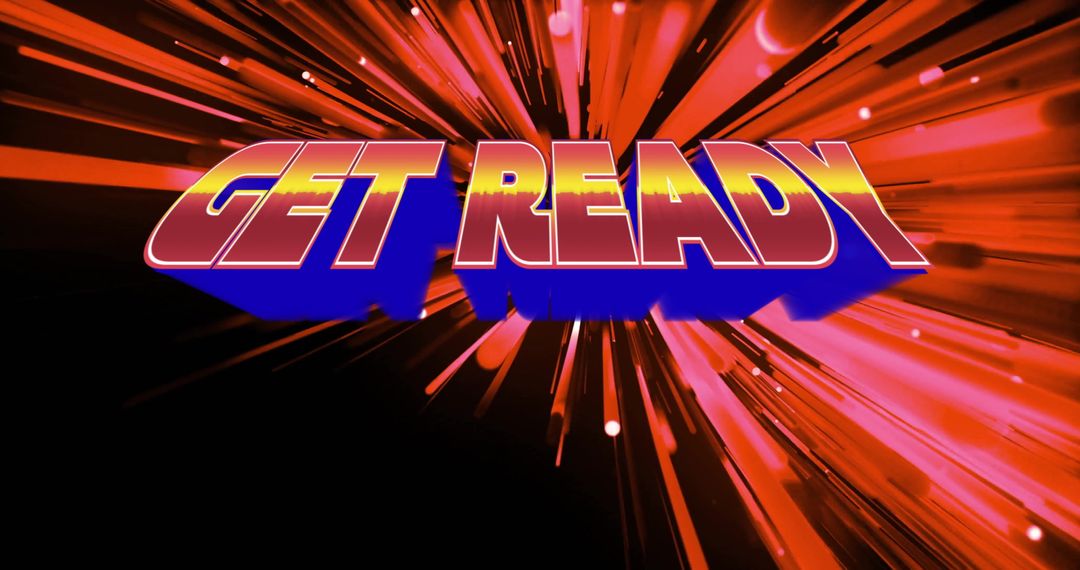 Dynamic Get Ready Text with Energetic Burst Background