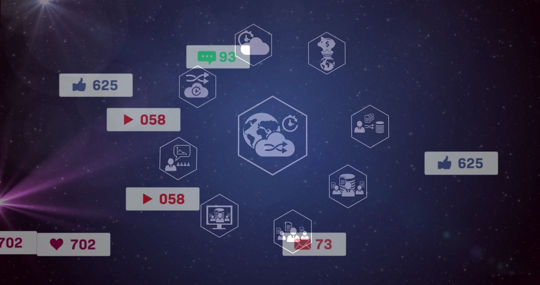 Digital Icons with Social Media Interaction Overlays