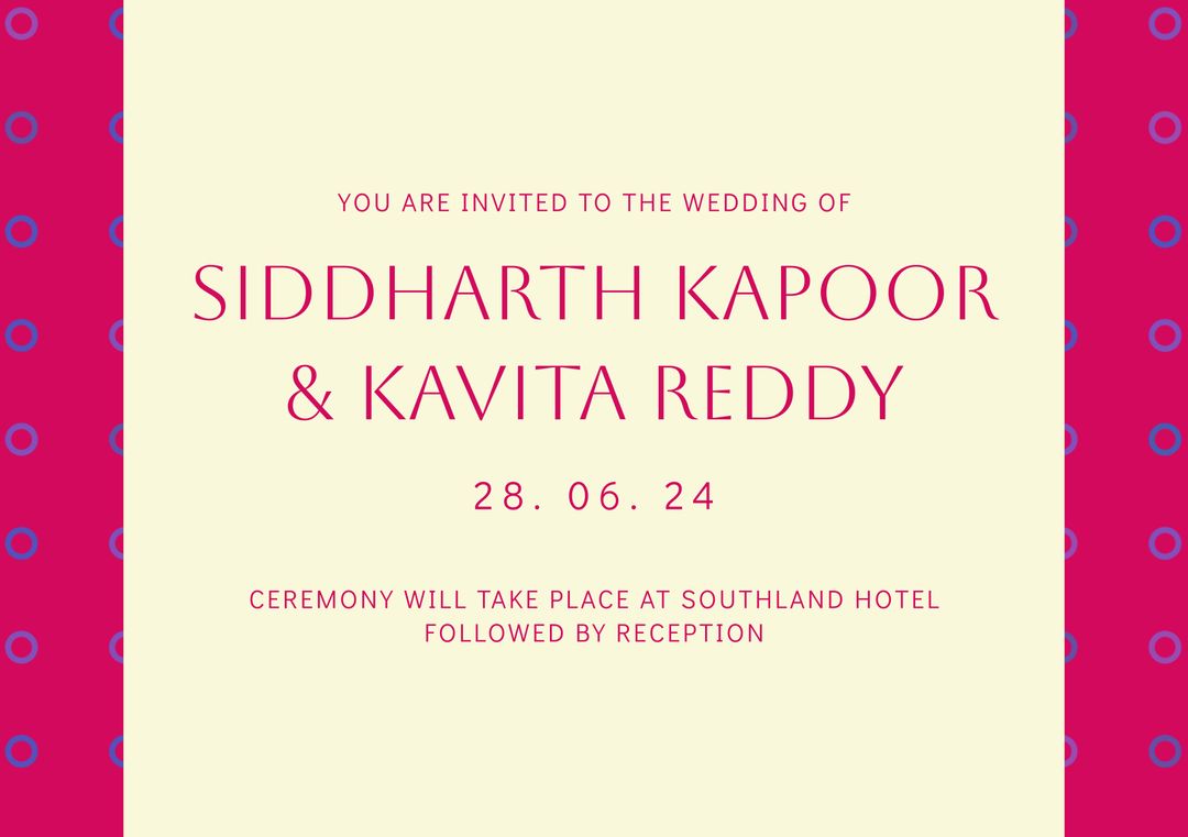 Elegant Wedding Invitation With Pink and Cream Design - Download Free Stock Templates Pikwizard.com