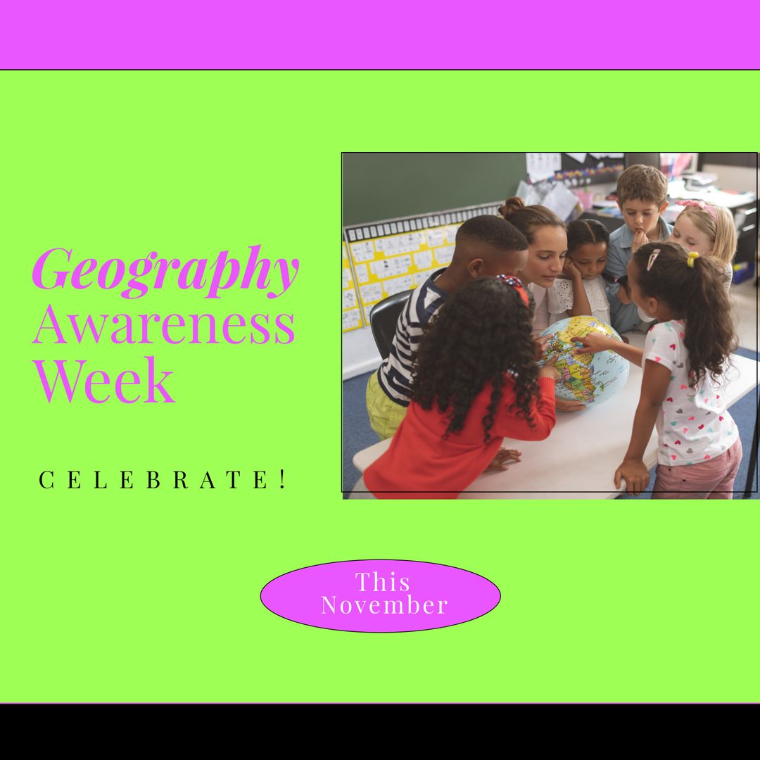 Geography Awareness Week Celebration in Classroom with Teacher and Students
