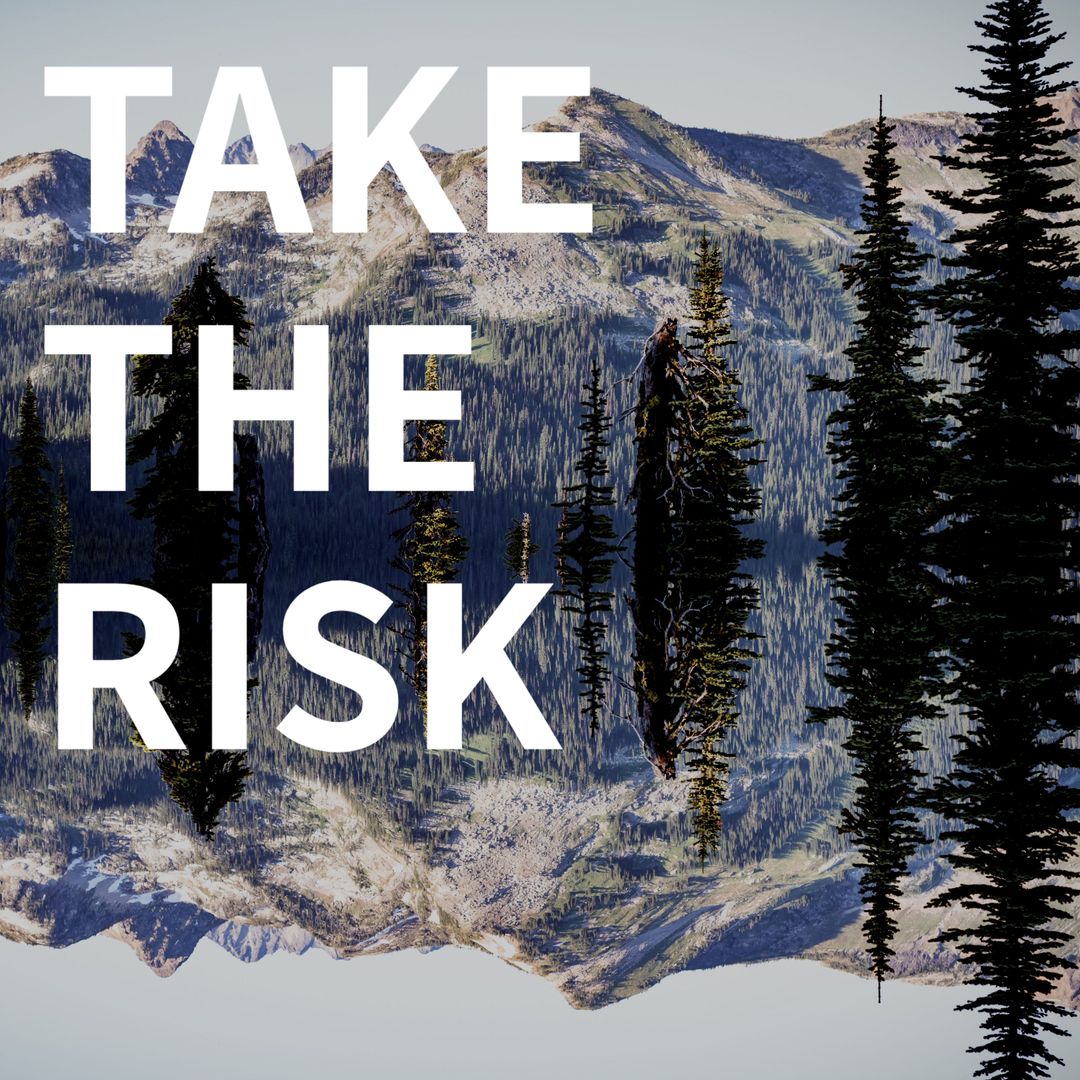 Motivational Message on Reflective Mountain Landscape