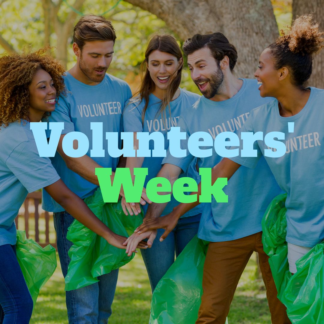 Diverse Volunteers Celebrating Togetherness and Team Spirit