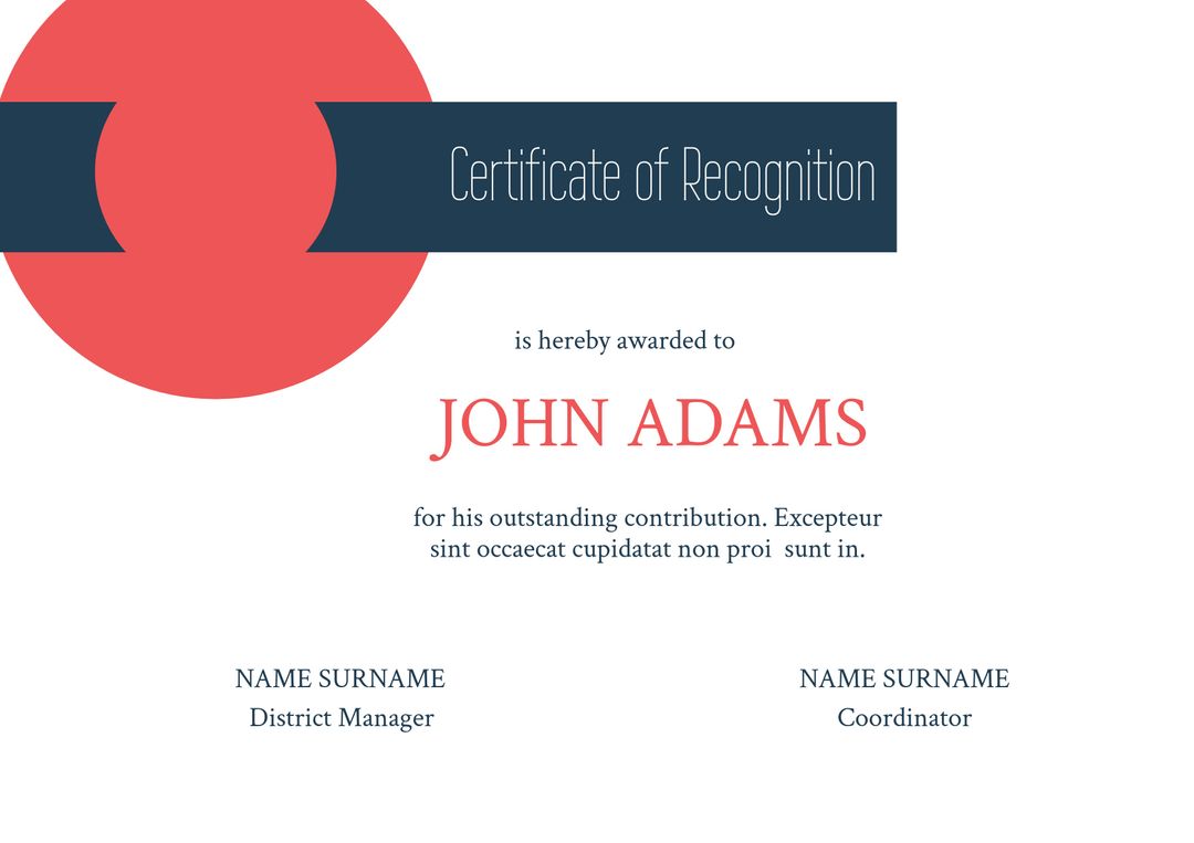 Bold Circle Certificate Template for Recognition and Awards - Download Free Stock Templates Pikwizard.com