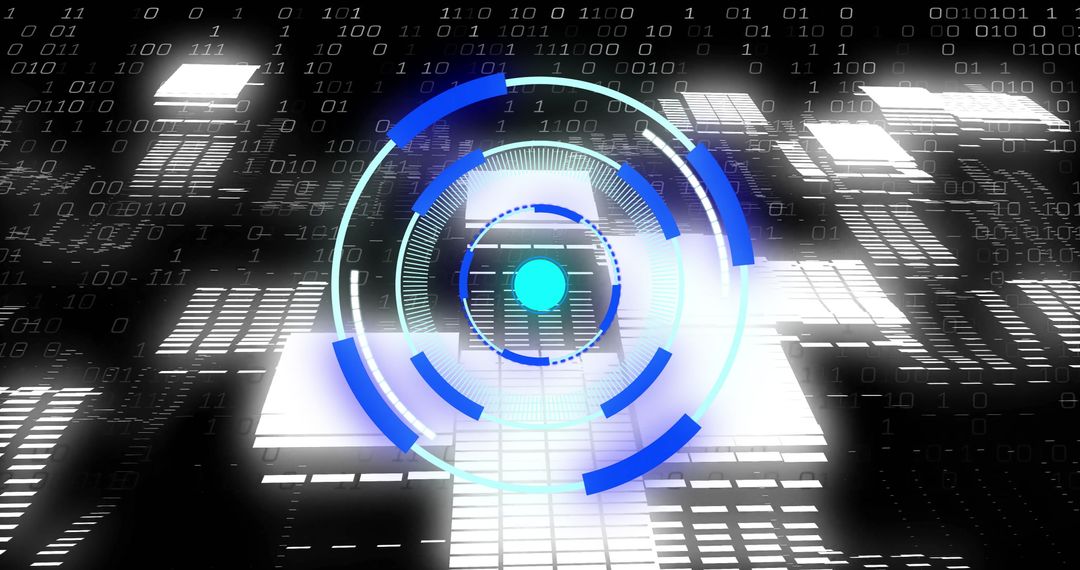 Digital Data Processing with Binary Code and Tech Elements - Free Images, Stock Photos and Pictures on Pikwizard.com