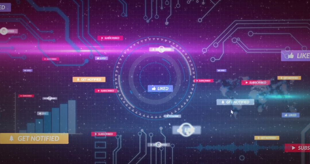 Futuristic Digital Dashboard with Interactive Elements