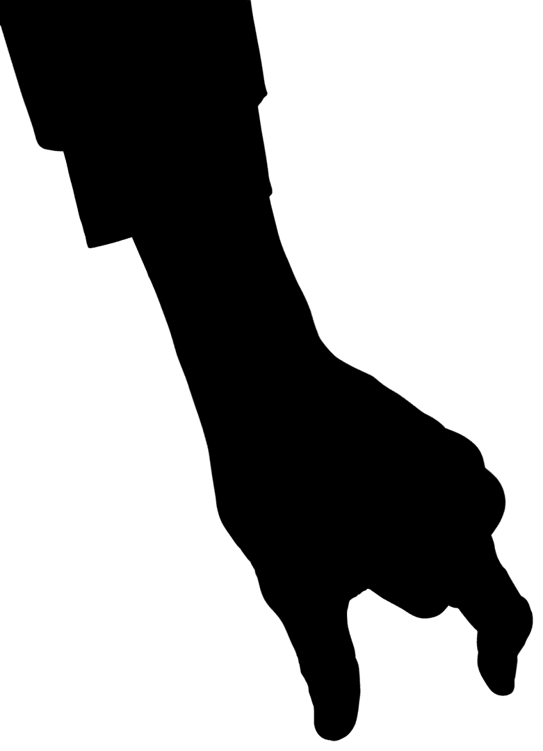 Hand Silhouette Using Virtual Interface Isolated on Transparent