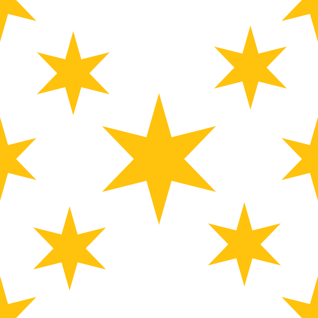 Vibrant Yellow Stars Pattern on Transparent Background