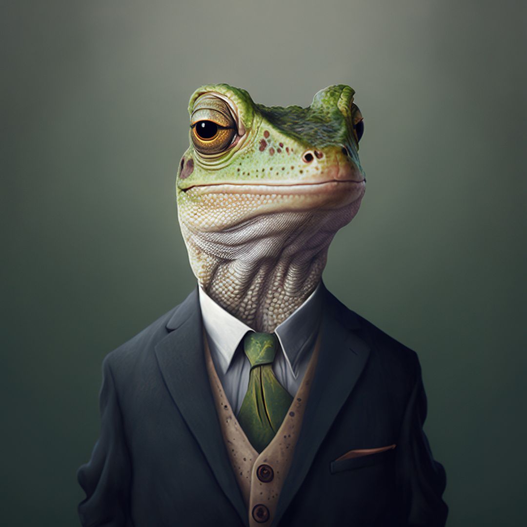 Anthropomorphic Frog in Business Suit with Vest - Free Images, Stock Photos and Pictures on Pikwizard.com