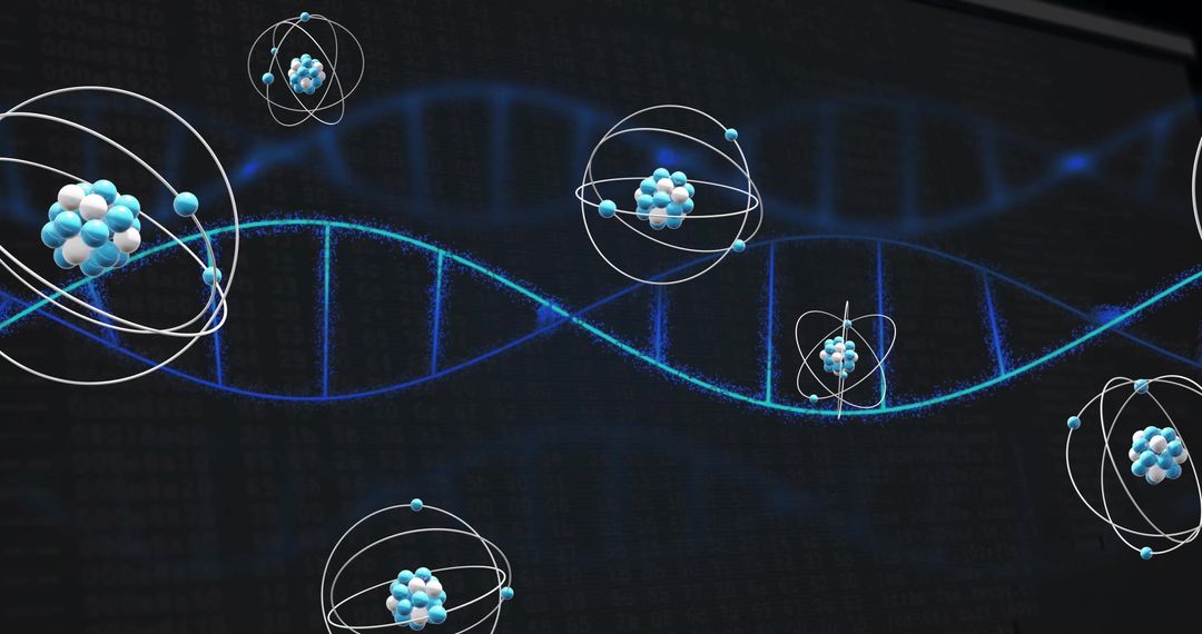 DNA Strand with Molecules and Futuristic Technology Concept