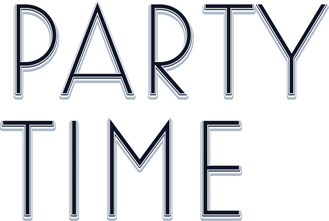 Transparent PNG Party Time Text Design Overlapping - Download Free Stock Images Pikwizard.com