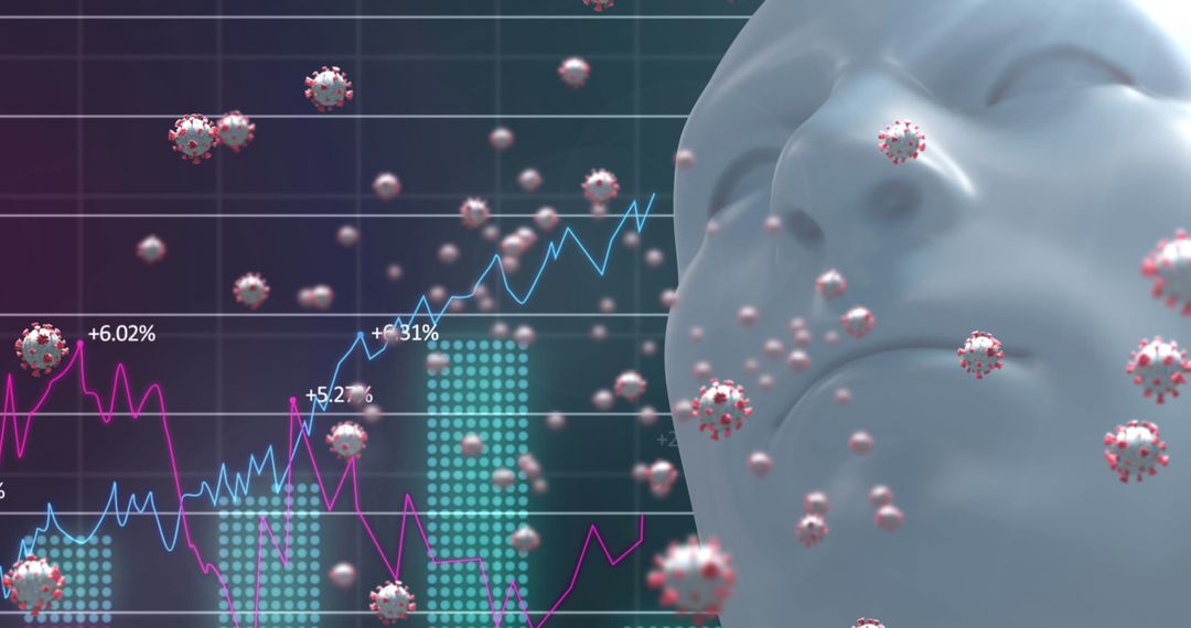 Modeling COVID-19 Impact on Statistical Data with Human Head