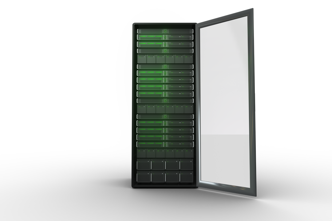 Transparent Computer Server Stack with Open Door, Digital Illustration - Download Free Stock Images Pikwizard.com