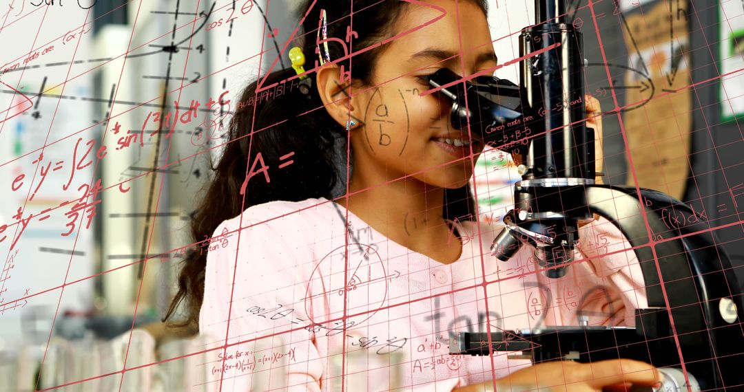 Young Girl Exploring Science in School Laboratory Environment