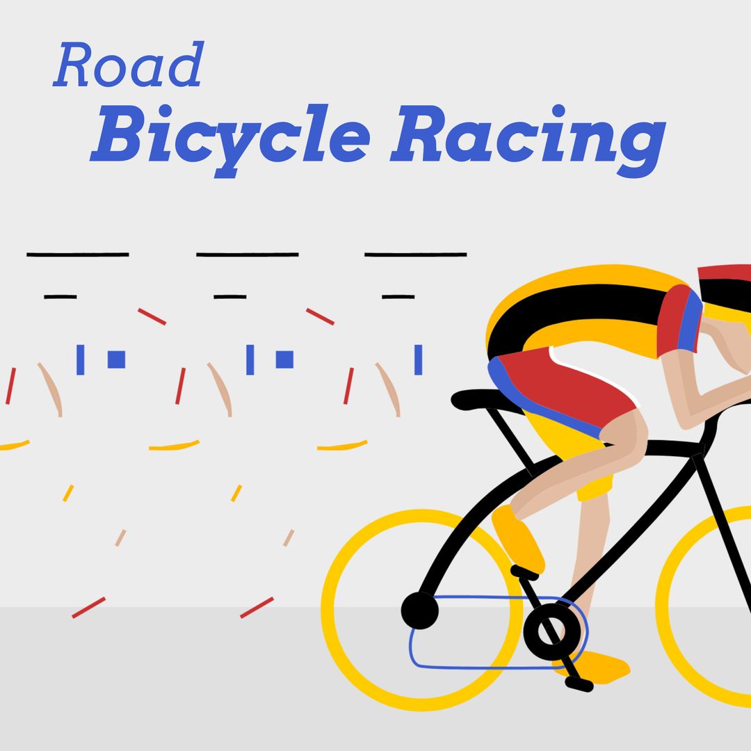 Digital Illustration of Road Bicycle Racing Concept