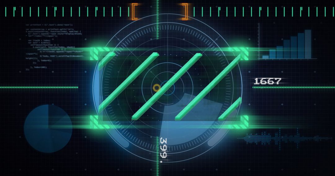 Futuristic Digital Data Visualization with Scanning Interface