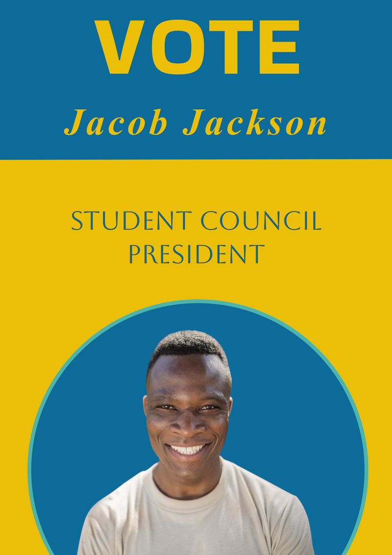 Vote Jacob Jackson Student Council President Election Campaign Poster - Download Free Stock Templates Pikwizard.com