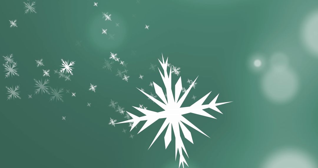 Snowflake Patterns on Green Background