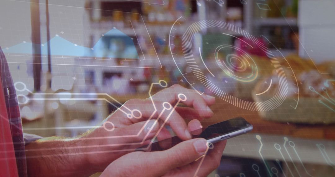 Digital Interface Concepts with Man Using Smartphone