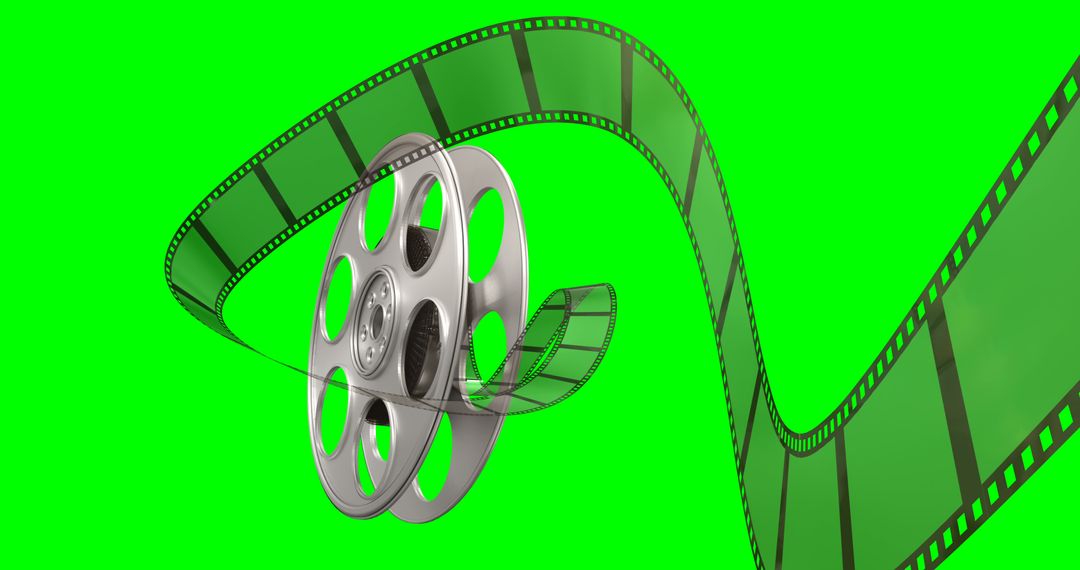 Film Reel with Flowing Film Strip on Green Screen Background - Free Images, Stock Photos and Pictures on Pikwizard.com