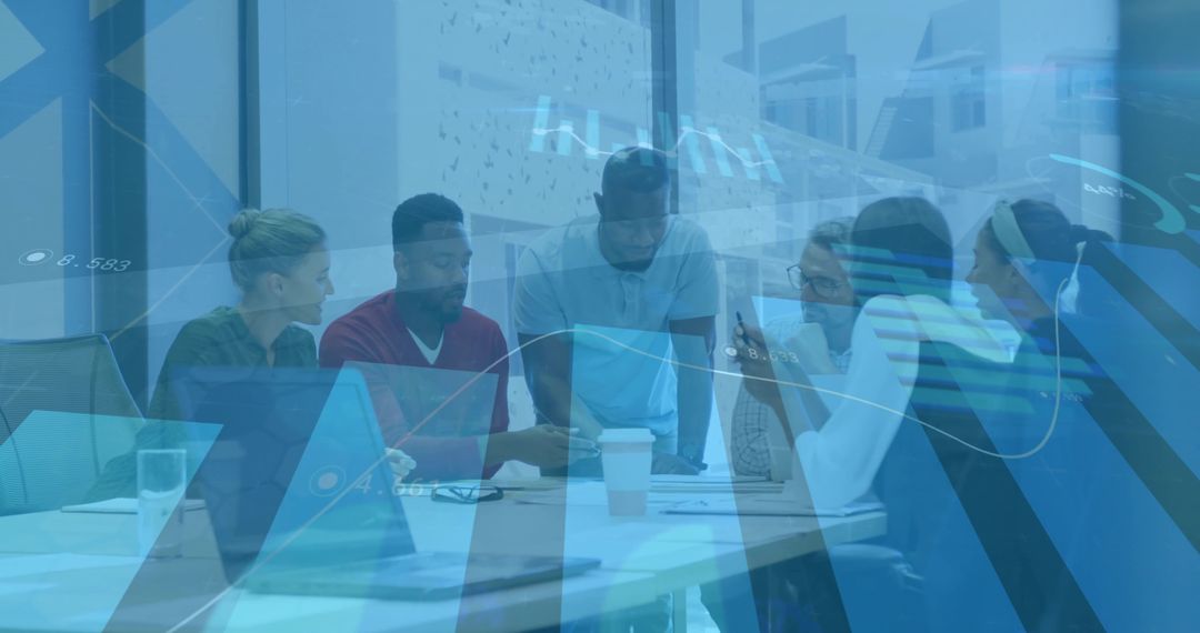 Collaborative Teamwork Meeting with Data Analysis Concept