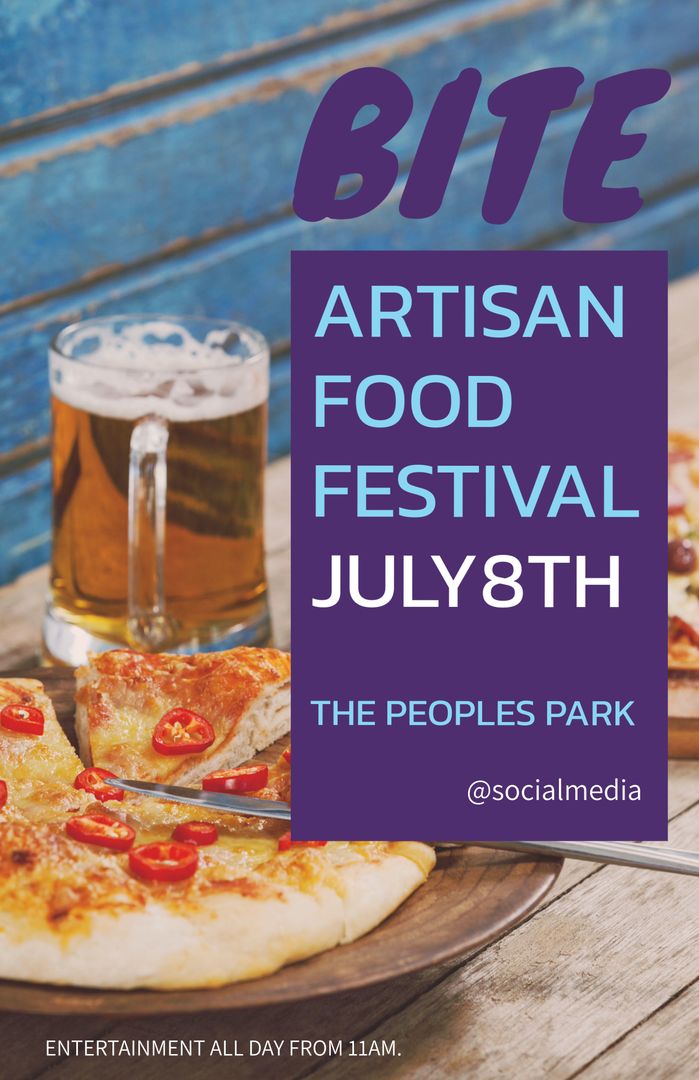 Artisan Food Festival Poster with Pizza and Beer - Download Free Stock Templates Pikwizard.com