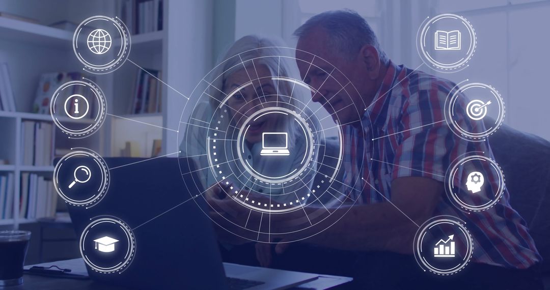 Senior Couple Engaging with Digital Technology and Learning