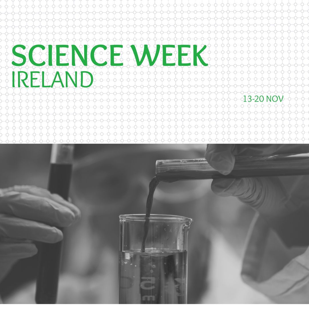 Science Week Ireland Promotion with Scientist Conducting Experiment - Download Free Stock Templates Pikwizard.com