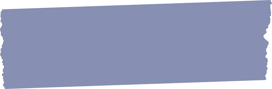 Blue Torn-Edged Tape Panel on Transparent Background