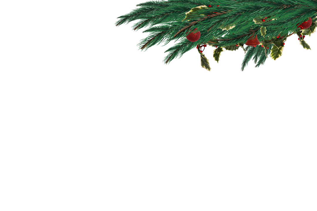 Transparent festive fir branch with ornaments and baubles - Download Free Stock Images Pikwizard.com