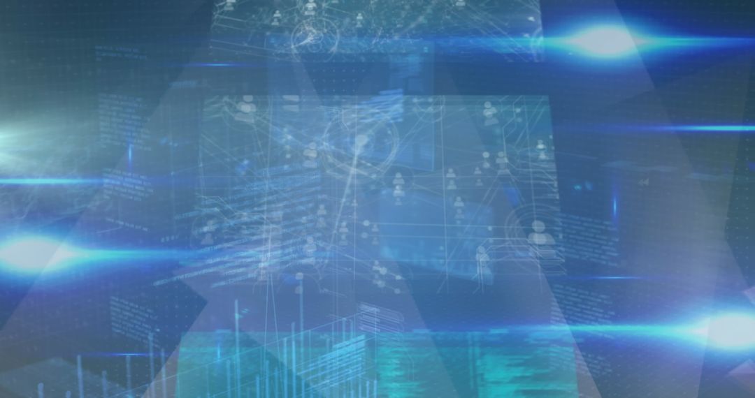 Futuristic Digital Data Interface with Abstract Technology Elements