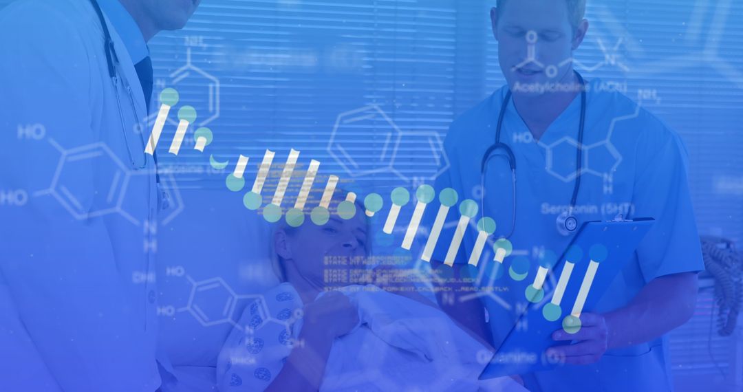 Doctors Evaluating Patient Care with Genetic Insights Interface