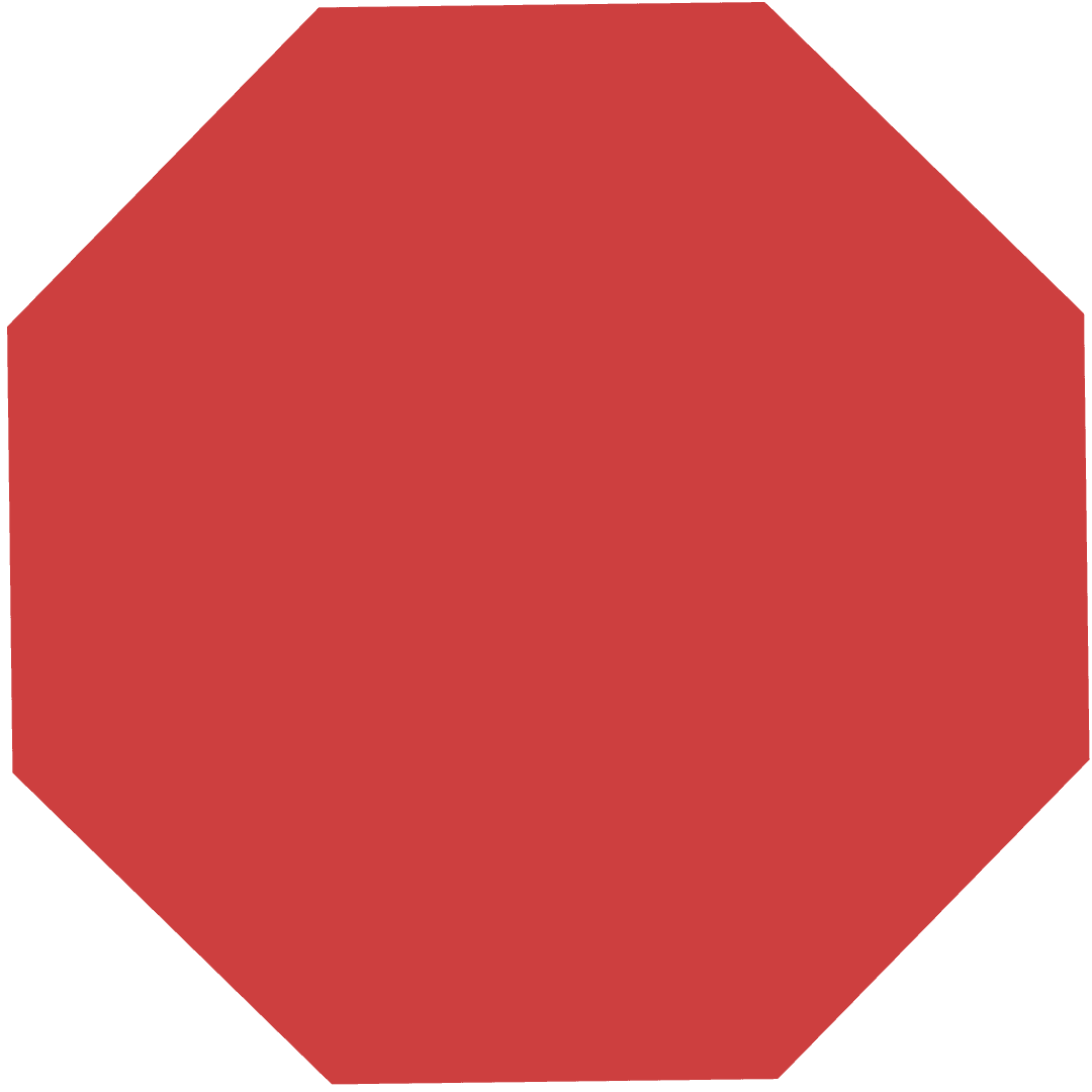 Transparent Red Octagon on Clear Background Abstract Design